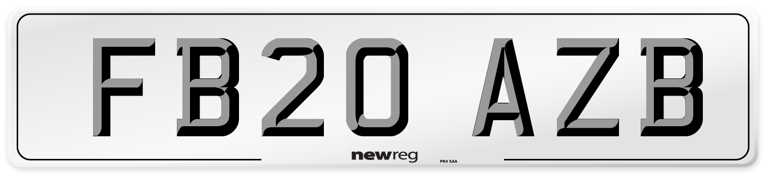 FB20 AZB Number Plate from New Reg